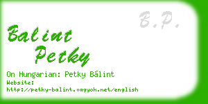 balint petky business card
