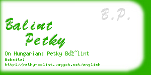 balint petky business card